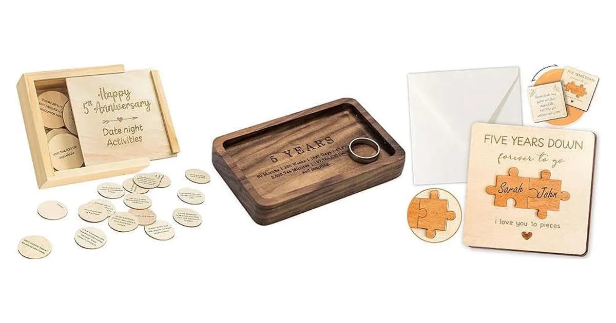 Image that represents the product page 5 Year Anniversary Wood Gifts inside the category celebrations.