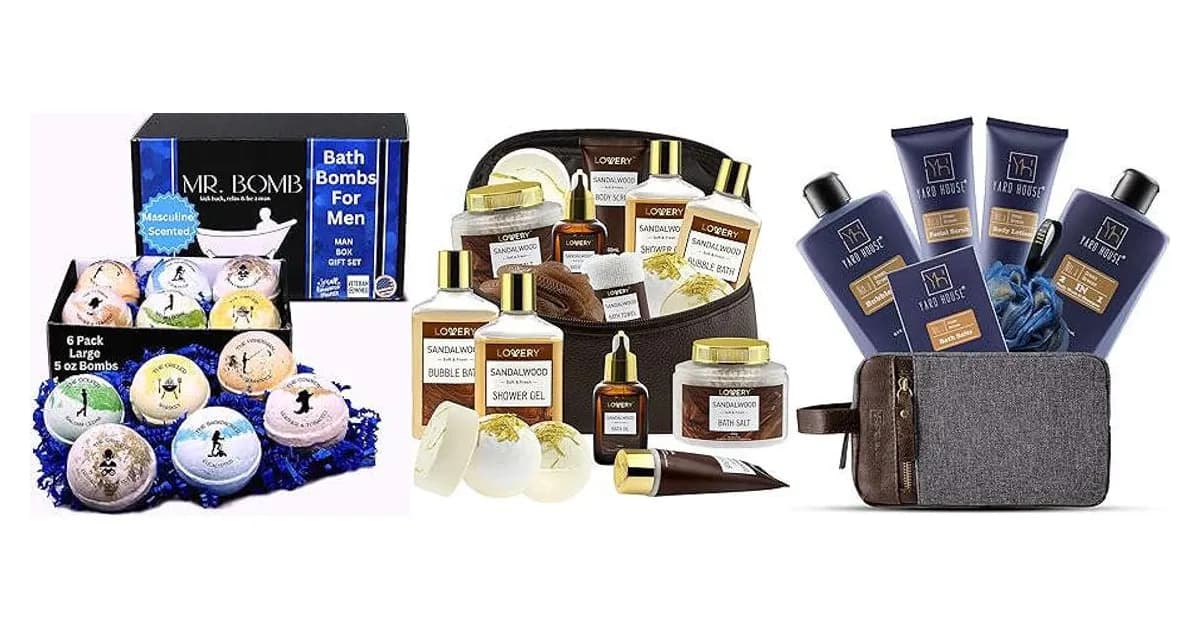 Image that represents the product page Bath Gifts For Him inside the category wellbeing.
