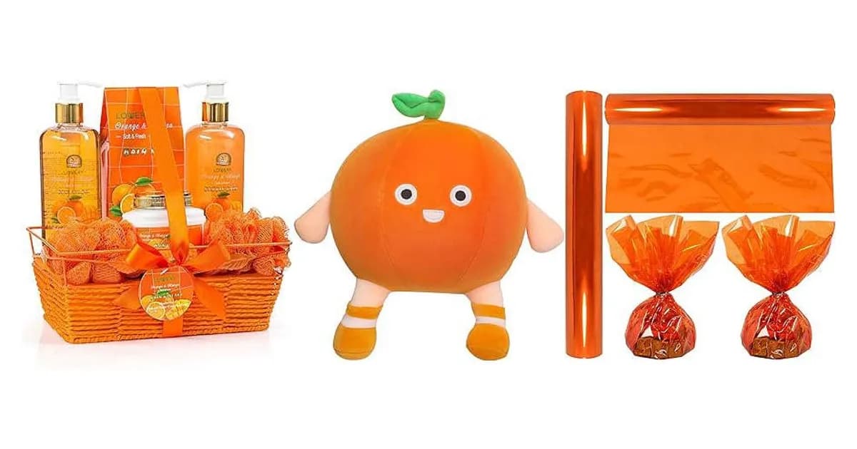 Image that represents the product page Orange Themed Gifts inside the category celebrations.