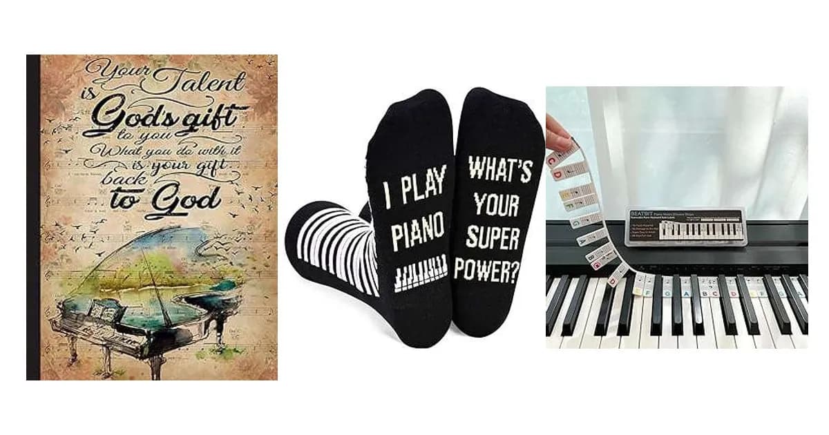 Image that represents the product page Piano Themed Gifts inside the category music.