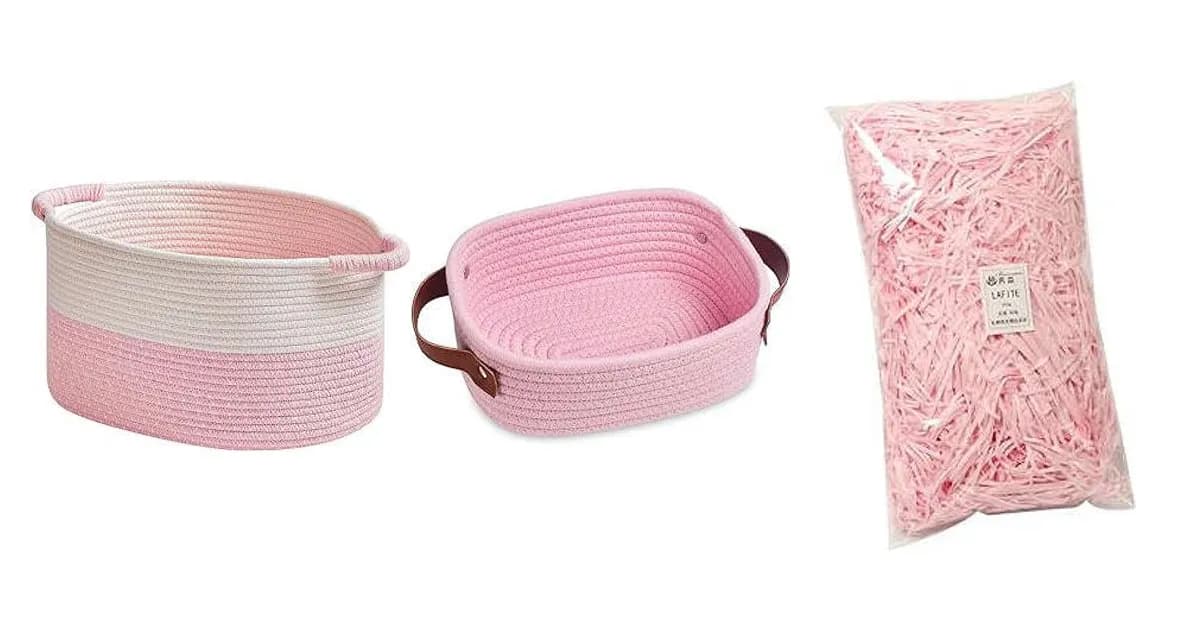 Image that represents the product page Pink Baskets For Gifts inside the category celebrations.