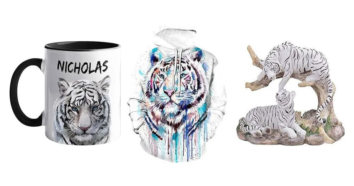Image that represents the product page White Tiger Gifts inside the category animals.