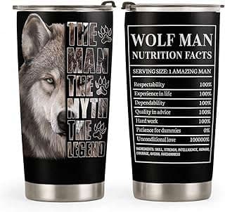 Image of Wolf Themed Travel Mug by the company 64HYDRO.