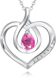 Image of Birthstone Heart Pendant Necklace by the company Agvana Jewelry.