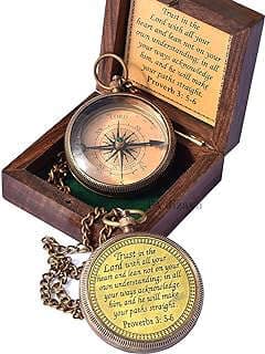 Image of Engraved Compass with Wooden Box by the company Amazing Art Handicrafts.