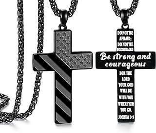 Image of American Flag Cross Necklace by the company Amazon.com.