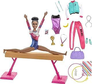 Image of Brunette Barbie Gymnastics Playset by the company Amazon.com.