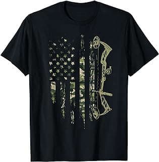 Image of Camo Bowhunting American Flag T-Shirt by the company Amazon.com.