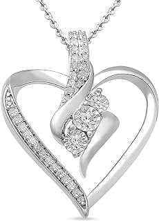 Image of Diamond 3-Stone Pendant Necklace by the company Amazon.com.