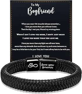 Image of Men's Leather Infinity Bracelet by the company Amazon.com.