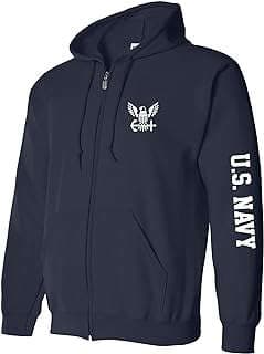 Image of Navy White Full-Zip Hoodie by the company Amazon.com.