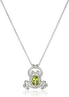 Image of Peridot Frog Pendant Necklace by the company Amazon.com.