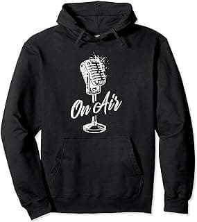 Image of Podcast Host Vintage Microphone Hoodie by the company Amazon.com.