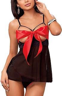 Image of Red Bow Babydoll Lingerie Set by the company Amazon.com.