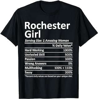 Image of ROCHESTER GIRL NY NEW YORK Funny City Home Roots USA Gift T-Shirt by the company Amazon.com.