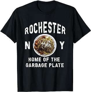 Image of Rochester New York Garbage Plate Rochester T Trash Plate T-Shirt by the company Amazon.com.