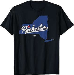 Image of Rochester New York NY Map T-Shirt by the company Amazon.com.