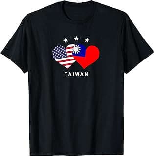 Image of Taiwan USA Heart Flag T-Shirt by the company Amazon.com.
