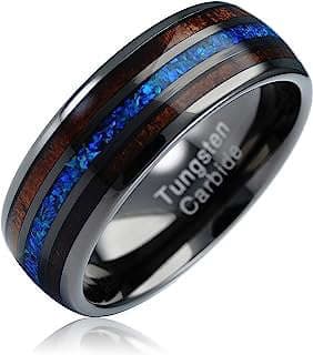 Image of Tungsten Wood Inlaid Men's Ring by the company Amazon.com.