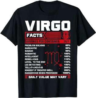 Image of Virgo Facts T-Shirt by the company Amazon.com.