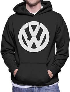 Image of Volkswagen Black VW Classic Logo Men's Hooded Sweatshirt by the company Amazon.com.