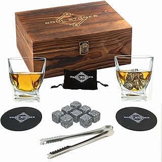 Image of Whiskey Glasses and Stones Set by the company AMZ ECOM.