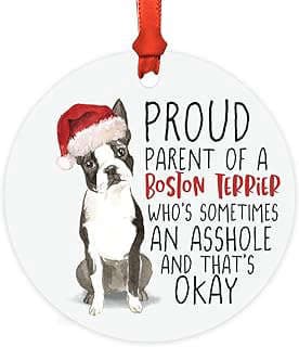 Image of Boston Terrier Dog Ornament by the company Andaz Press.