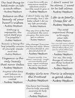 Image of Audrey Hepburn Quote Stickers by the company Apple Orange Gifts.