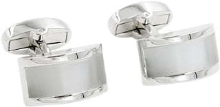 Image of White Stone Cufflinks by the company AusCufflinks.