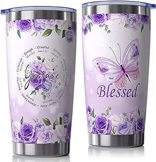 Image of Inspirational Purple Butterfly Tumbler by the company BC- Gifts.