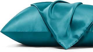 Image of Teal Satin Pillowcase by the company Bedsure.