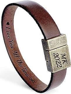 Image of Personalized Leather Bracelet by the company BeGenuine Store.