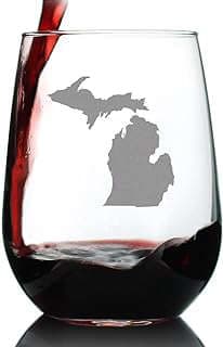 Image of Michigan State Themed Wine Glass by the company Bevvee.