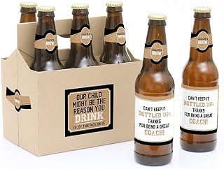 Image of Coach Beer Bottle Labels by the company BigDotOfHappiness.