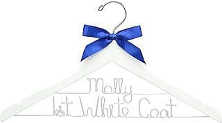 Image of Custom White Coat Hanger by the company Bride and Bow.