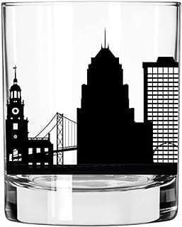 Image of Detroit Skyline Whiskey Glass by the company BYOB Designs.