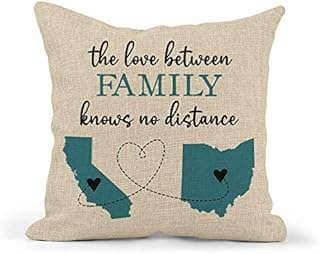 Image of Personalized Long Distance Family Pillow by the company CanaryRoad.
