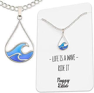 Image of Silver Wave Pendant Necklace by the company Caring Hands Gifts.