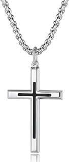 Image of Men's Sterling Silver Cross Necklace by the company Carleen Jewelers New York.