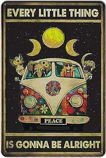 Image of Retro Hippie Metal Tin Sign by the company CCLIER YKQY.
