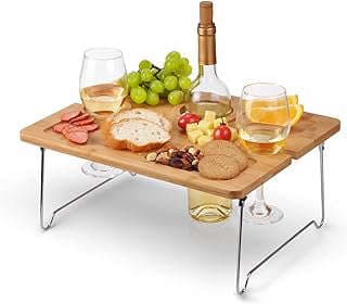 Image of Portable Bamboo Wine Picnic Table by the company CDG USA.