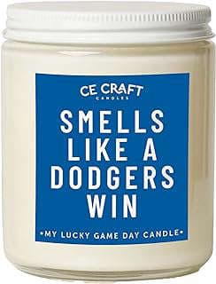 Image of Dodgers Themed Scented Candle by the company C&E Craft Co.