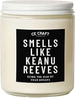 Image of Keanu Reeves Scented Candle by the company C&E Craft Co.