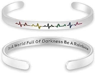 Image of Rainbow Heart Cuff Bracelet by the company CHUNNN.