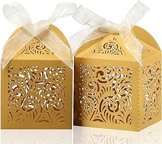 Image of Gold Laser Cut Favor Boxes by the company COTOPHER.