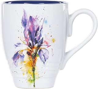 Image of Stoneware Iris Watercolor Mug by the company DD Gifts.