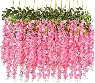Image of Artificial Pink Wisteria Vine Garland by the company dearhouse.