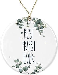 Image of Priest Christmas Ceramic Ornament by the company DiandDesignGift.