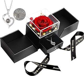 Image of Preserved Red Rose Necklace by the company dongzhen.