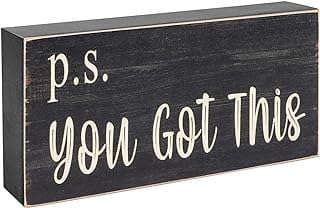 Image of Motivational Wooden Desk Sign by the company E&C US Store.